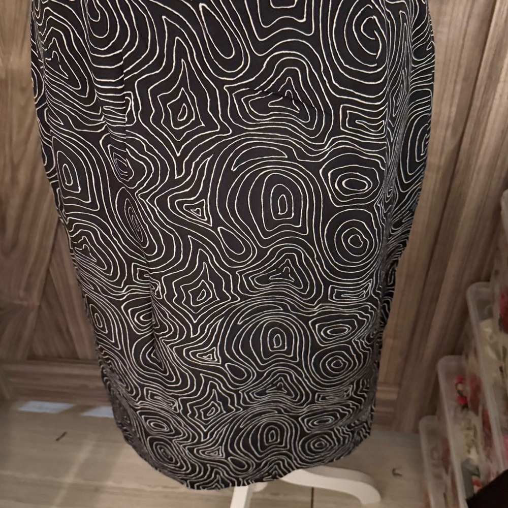 Mixit Black and White Abstract Midi Skirt